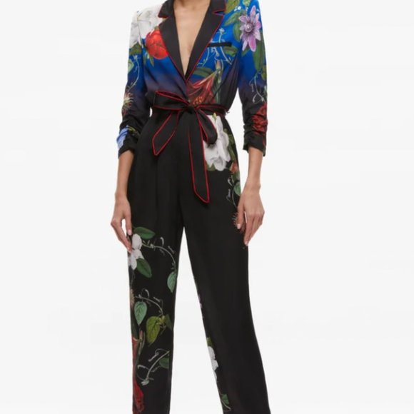 Alice + Olivia LOUETTA TIE WAIST JUMPSUIT size 2
